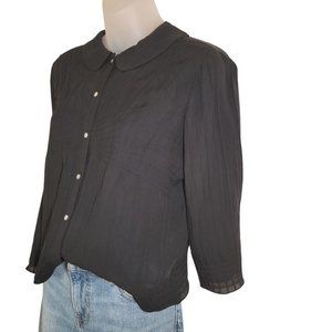 Sequin Collar 100% Silk Shirt